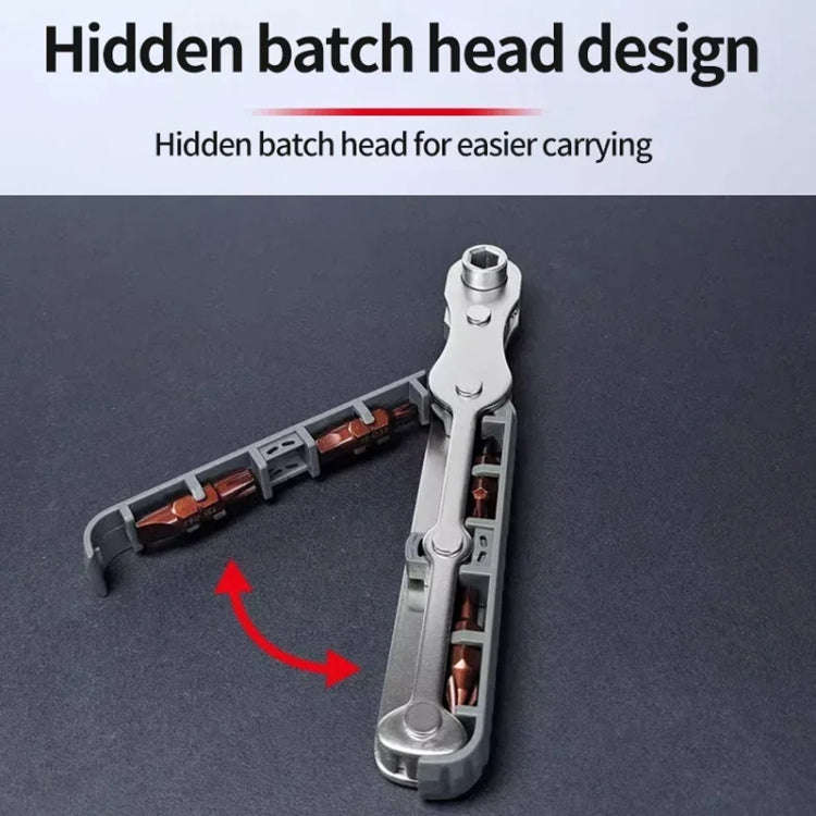 36-Tooth Bi-Directional Ratcheting Screwdriver Set With 4 Double-Ended Bits(Gray)
