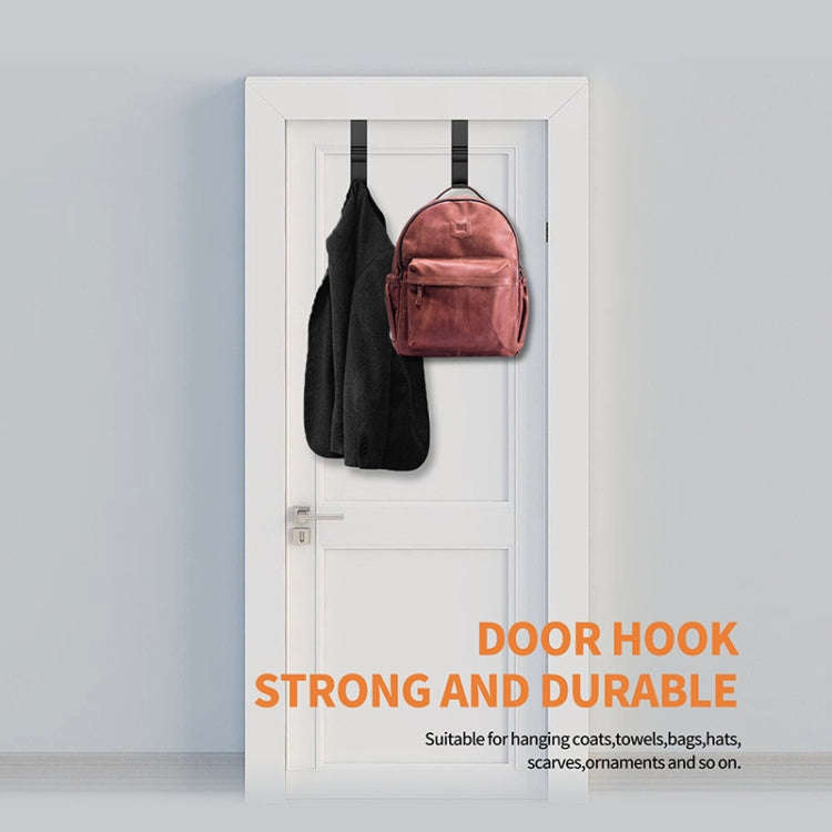 2pcs Door Back Nail-free Traceless Coat Hat Hook(Black)