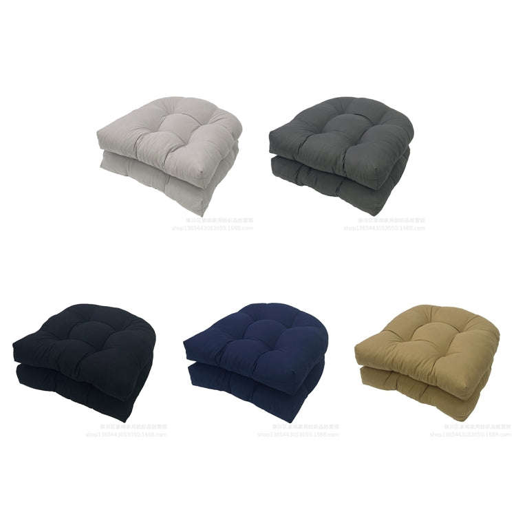 1pair 48 x 48cm Garden Patio Rattan Chair Waterproof Cushion Thick Soft Sofa Cushion(Navy Blue)
