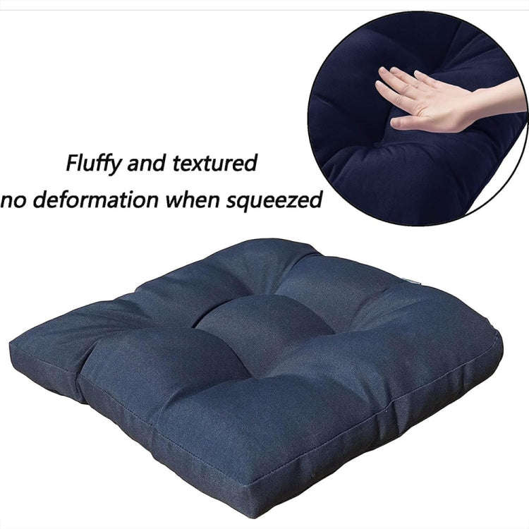 1pair 48 x 48cm Garden Patio Rattan Chair Waterproof Cushion Thick Soft Sofa Cushion(Navy Blue)