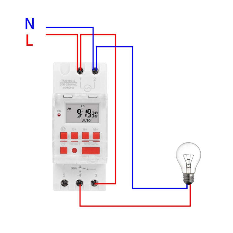 SINOTIMER TM919B-3 24V 30A Programmable Digital Timer Switch Automatic Cycle Timing Controller