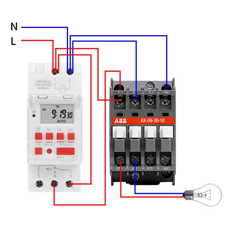 SINOTIMER TM919BK 85-265V AC 30A Programmable Digital Timer Switch Automatic Cycle Timing Controller