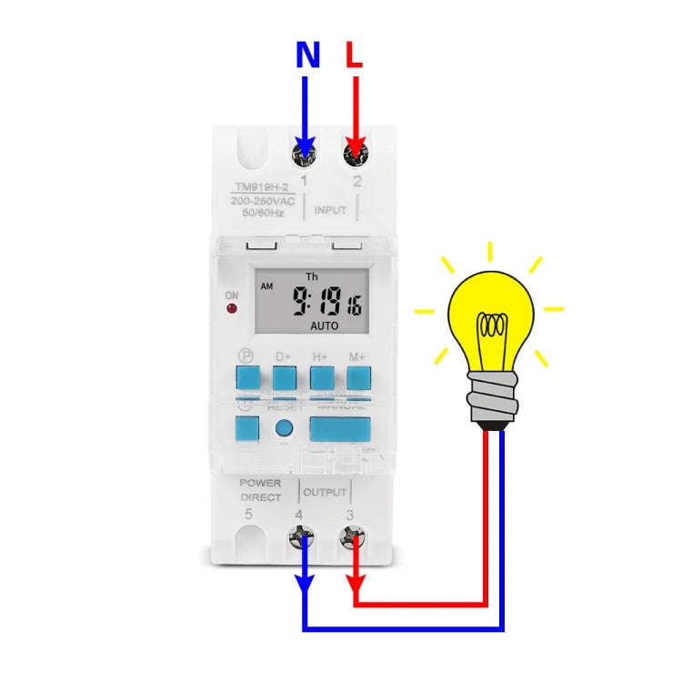 SINOTIMER TM919H-1 110V 16A DIN Rail 4 Pins Voltage Output Digital Switch Timer Automatic Cycle T...