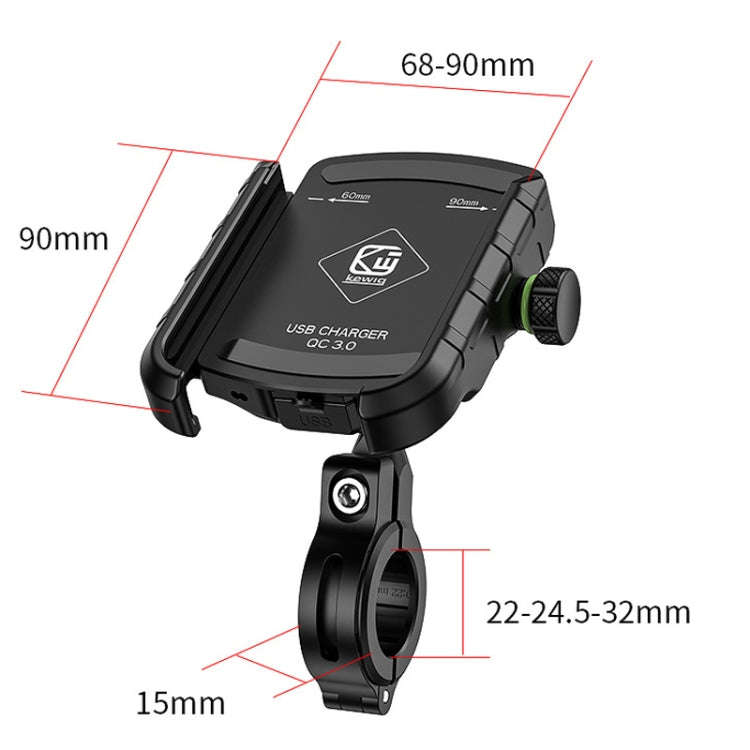 Kewig M8S Bicycle Aluminum Navigation Mount Outdoor Cycling Cell Phone Holder(Silver)