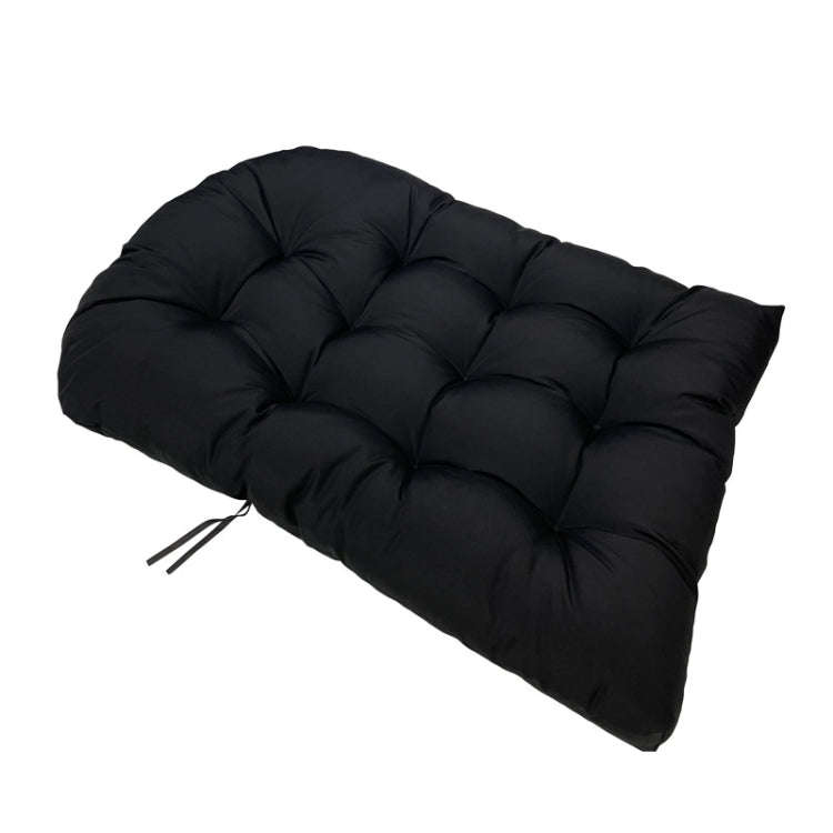 90x120cm Outdoor Waterproof Thickened Soft Hanging Basket Rattan Chair Cushion(Black)