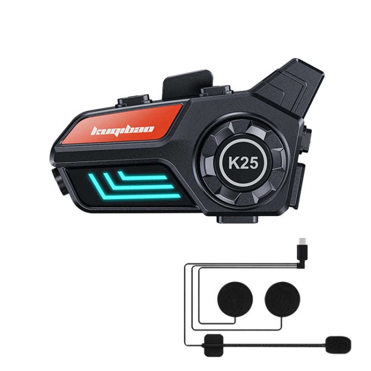 KUQIBAO Motorcycle Helmet Waterproof Bluetooth-compatible Headset With Light(Hard Microphone)
