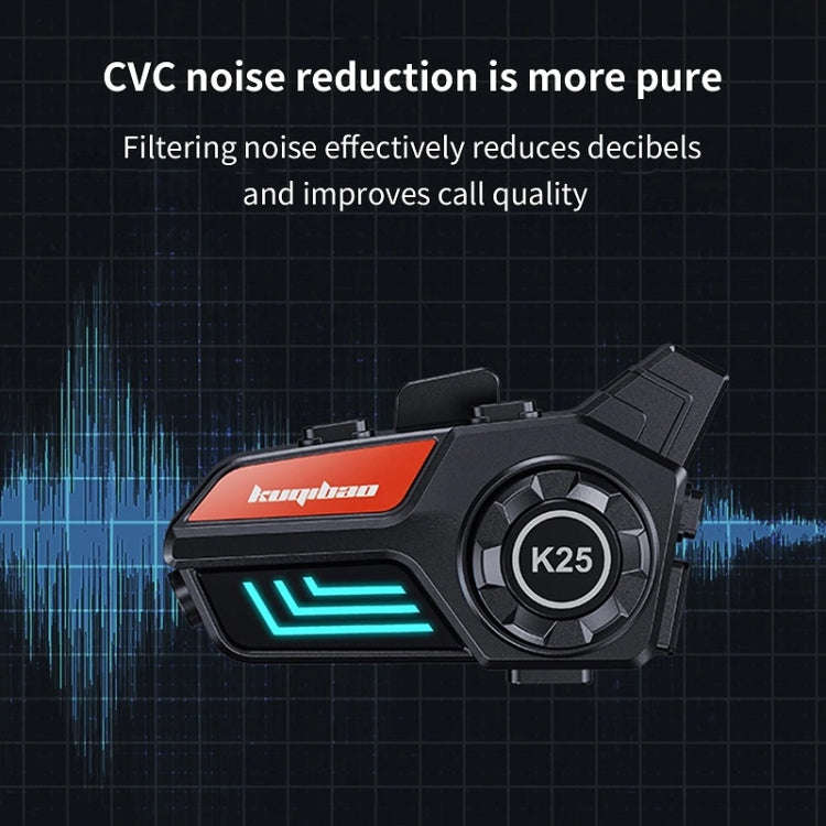KUQIBAO Motorcycle Helmet Waterproof Bluetooth-compatible Headset With Light(Hard Microphone)
