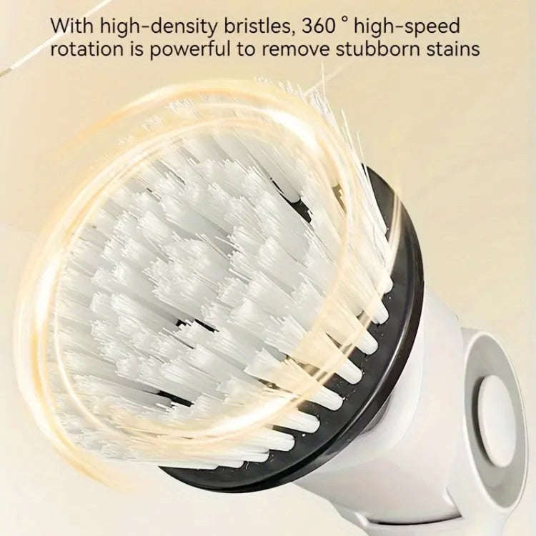 7 In 1 Electric Spin Scrubber Rechargeable Waterproof Floor Clean Bush with 23.6 Inch Adjustable ...