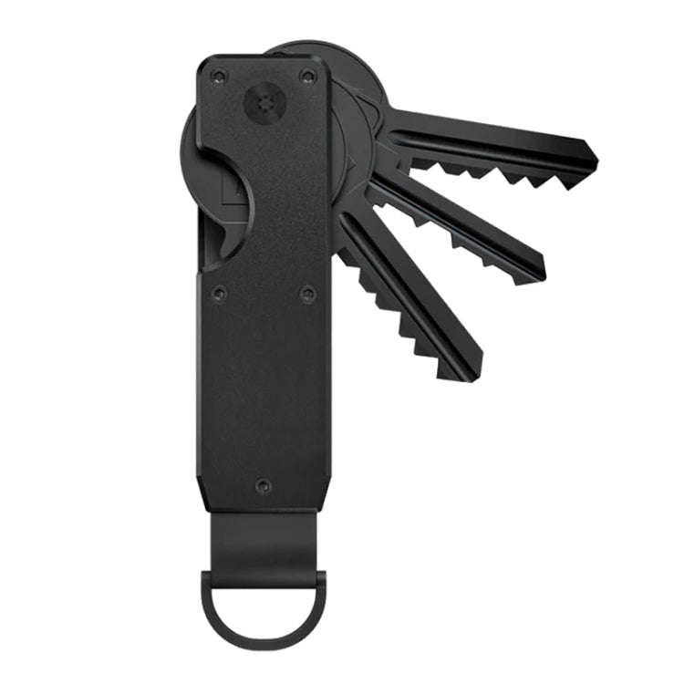 Compact Key Organizer Metal Key Chain Can Hold 2-6 Keys Black