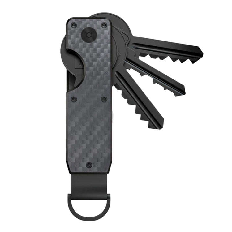 Compact Key Organizer Metal Key Chain Can Hold 2-6 Keys Carbon Fiber