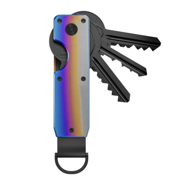 Compact Key Organizer Metal Key Chain Can Hold 2-6 Keys Gradient Color