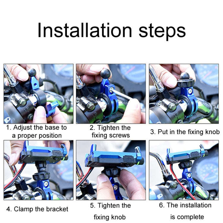 Kewig M7 Bicycle 4 Claws Aluminum Navigational Bracket Outdoor Cycling Cell Phone Holder(Blue)