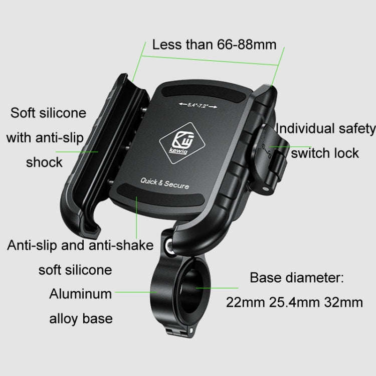 Kewig Electrical Bike Vigorously Clip Base Bracket Outdoor Cycling Cell Phone Navigation Holder, ...