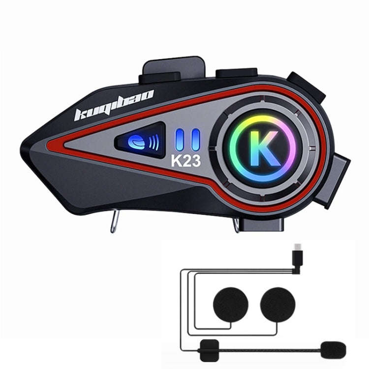 KUQIBAO Motorcycle Helmet Long-Lasting Bluetooth-compatible Headset With Light(Hard Microphone)