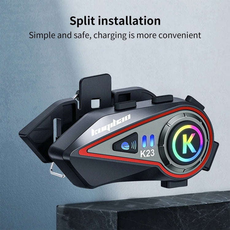 KUQIBAO Motorcycle Helmet Long-Lasting Bluetooth-compatible Headset With Light(Hard Microphone)