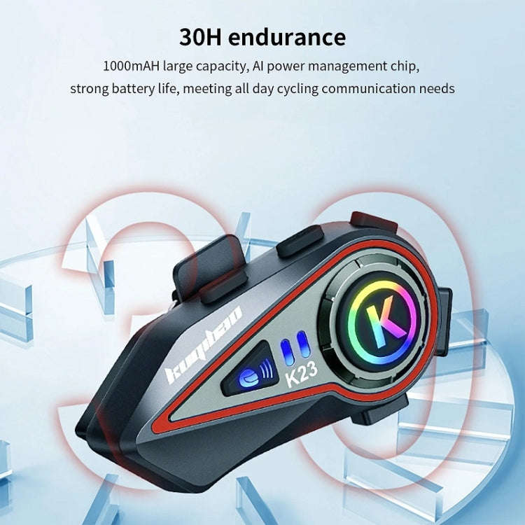 KUQIBAO Motorcycle Helmet Long-Lasting Bluetooth-compatible Headset With Light(Hard Microphone)