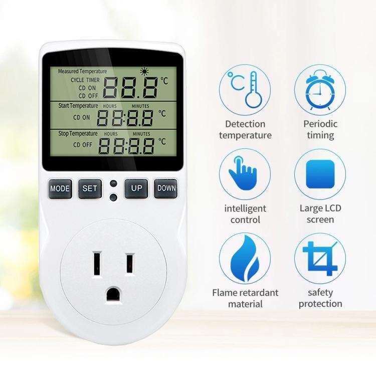 Intelligent Digital Thermostat Countdown Temperature Control Switch Socket Timing Temperature Con...