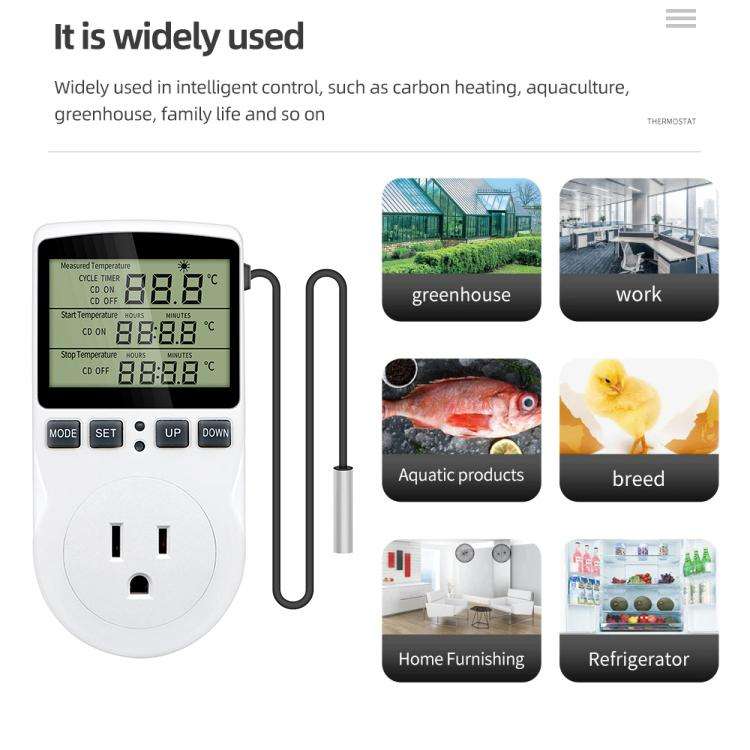 Intelligent Digital Thermostat Countdown Temperature Control Switch Socket Timing Temperature Con...