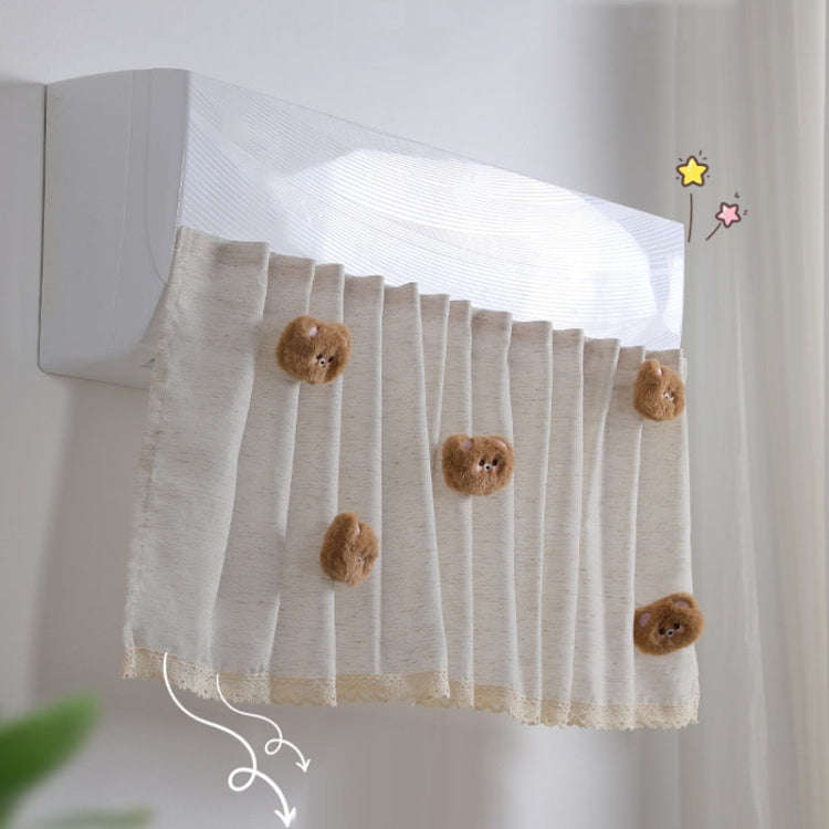 Air Conditioner Windshield Anti-Direct Blow Baby Windshield Curtain Dust Cover, Model: Gray Bear