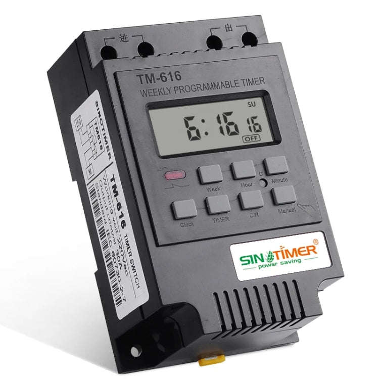 SINOTIMER TM616B-4 12V 30A Weekly Programmable Digital Timer Switch Relay Control