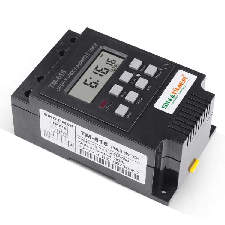 SINOTIMER TM616B-4 12V 30A Weekly Programmable Digital Timer Switch Relay Control