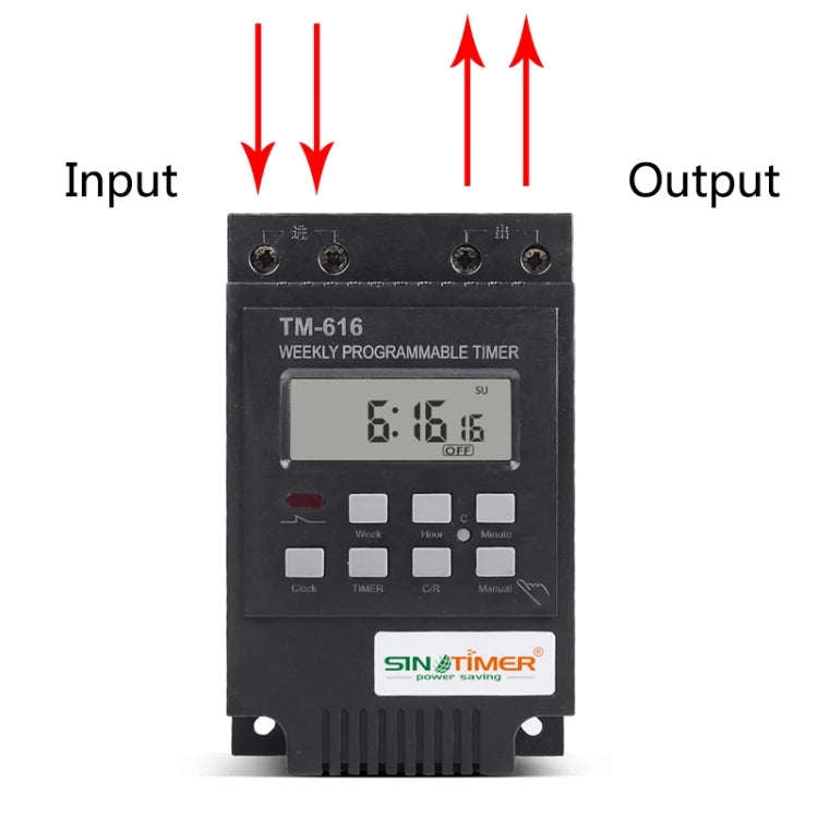 SINOTIMER TM616W-4 12V 30A Weekly Programmable Digital Timer Switch Relay Control