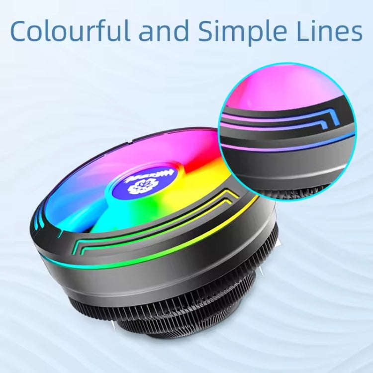 COOLMOON Ice Blade W120 LED Colorful Light 4Pin Cooler Desktop CPU Cooling Fan