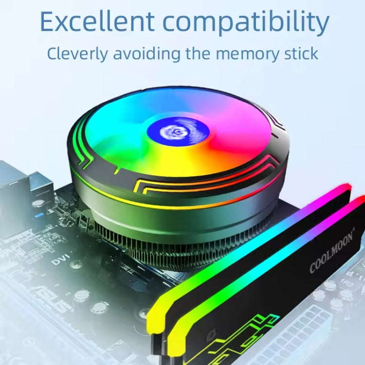 COOLMOON Ice Blade W120 LED Colorful Light 4Pin Cooler Desktop CPU Cooling Fan