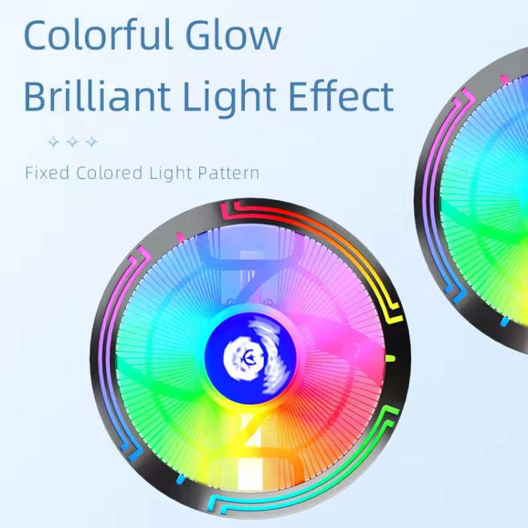 COOLMOON Ice Blade W120 LED Colorful Light 4Pin Cooler Desktop CPU Cooling Fan