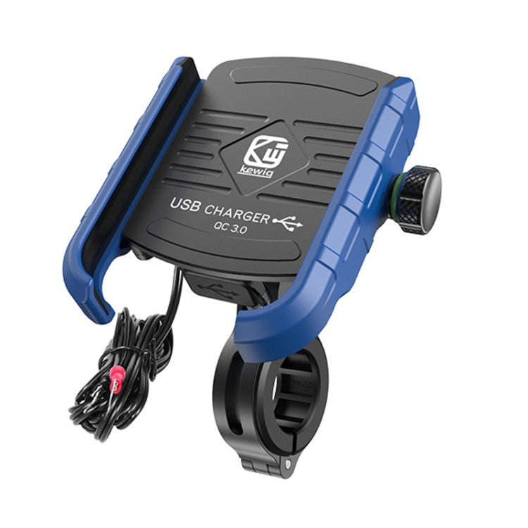Kewig M8 Motorcycle Navigation Phone Holder Outdoor Riding Charging Bracket(Blue)