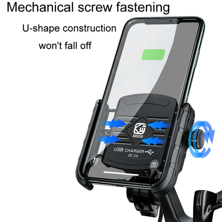 Kewig M8 Motorcycle Navigation Phone Holder Outdoor Riding Charging Bracket(Blue)