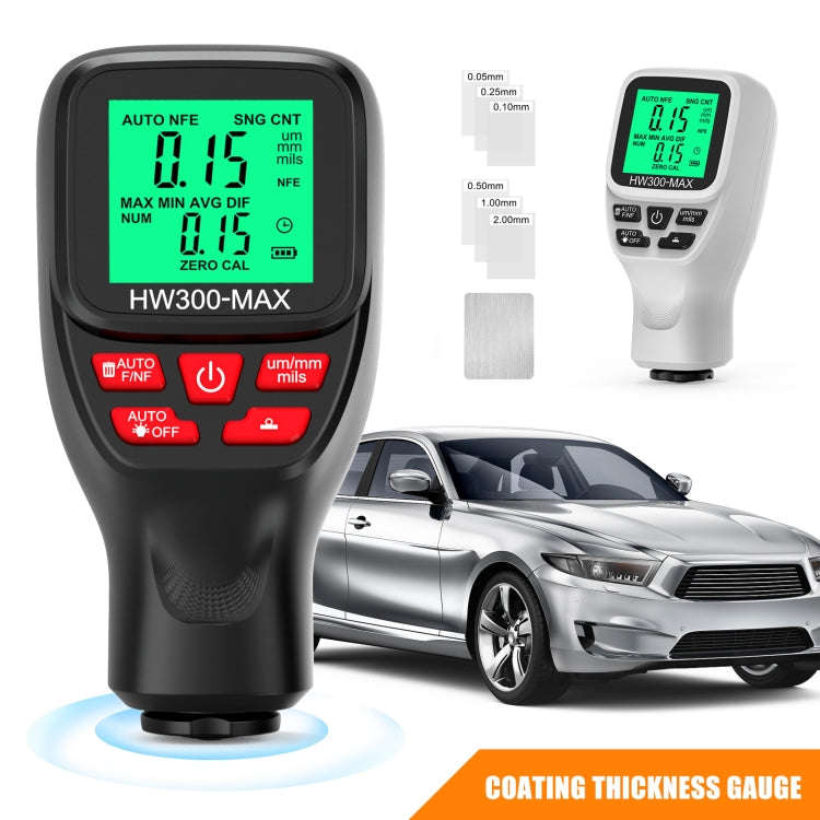 HW300-MAX Coating Thickness Gauge Anti-skid Paint Film Tester(Black)