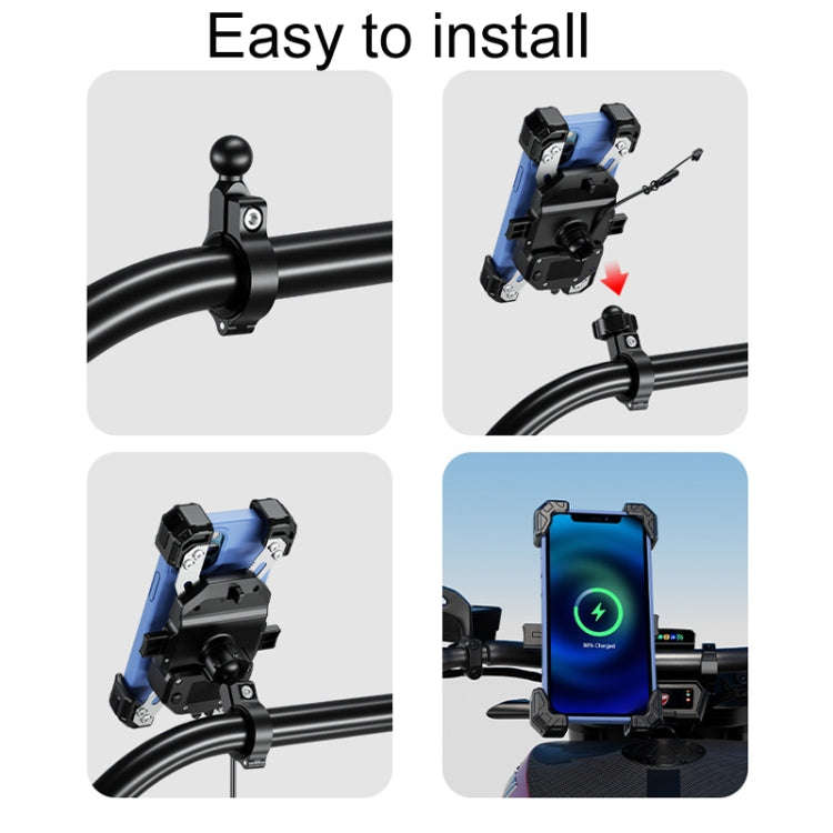 Kewig Motorcycle Navigation Phone Holder Outdoor Riding Charging Bracket, Model: M11-G2-A1