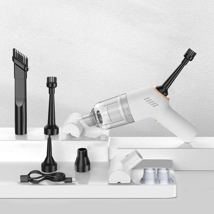Wireless Charging Car Vacuum Cleaner Mini Handheld High Power Wet and Dry Vacuum Cleaner, Color: ...