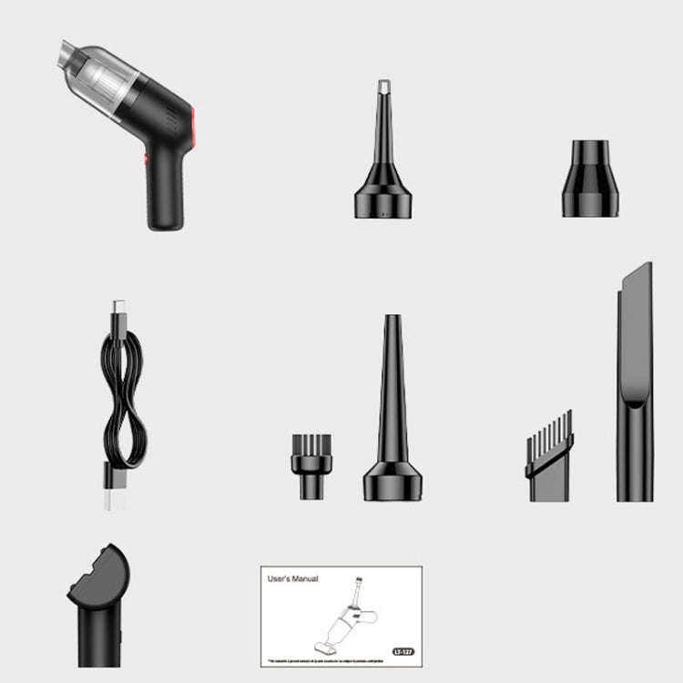 Wireless Charging Car Vacuum Cleaner Mini Handheld High Power Wet and Dry Vacuum Cleaner, Color: ...