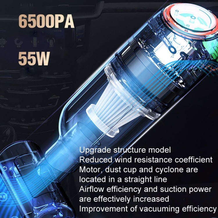 Wireless Charging Car Vacuum Cleaner Mini Handheld High Power Wet and Dry Vacuum Cleaner, Color: ...
