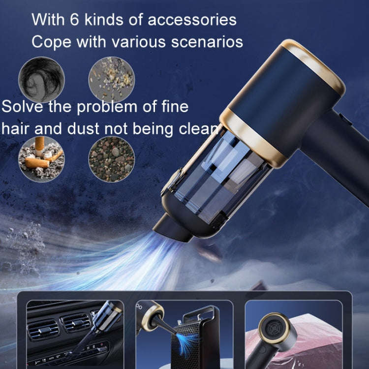 Car Vacuum Cleaner Vacuum Blower Dual Purpose Wireless Mini Vacuum Cleaner(White Silver)