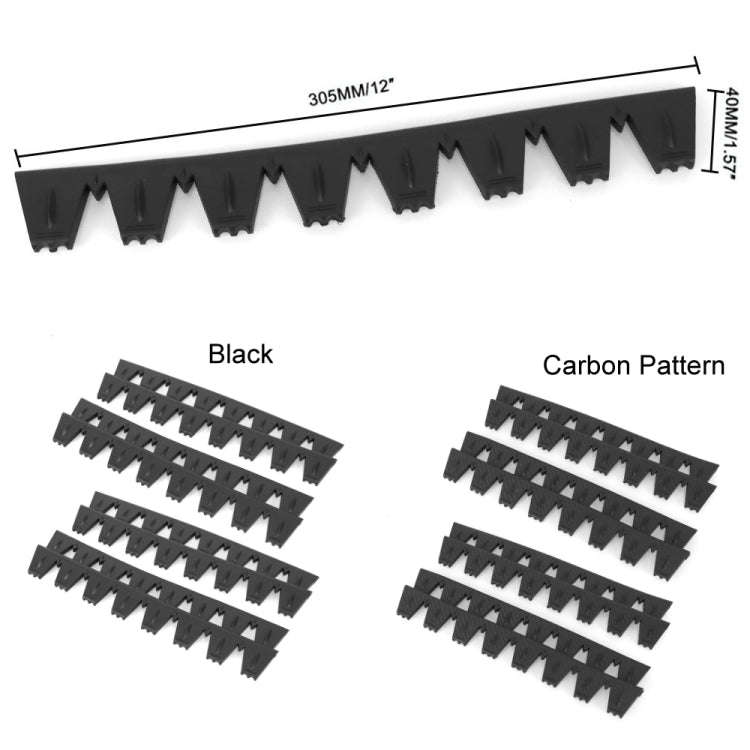8pcs /Set Car Bumper Serrated Anti-collision Plate Decoration(Carbon Pattern)