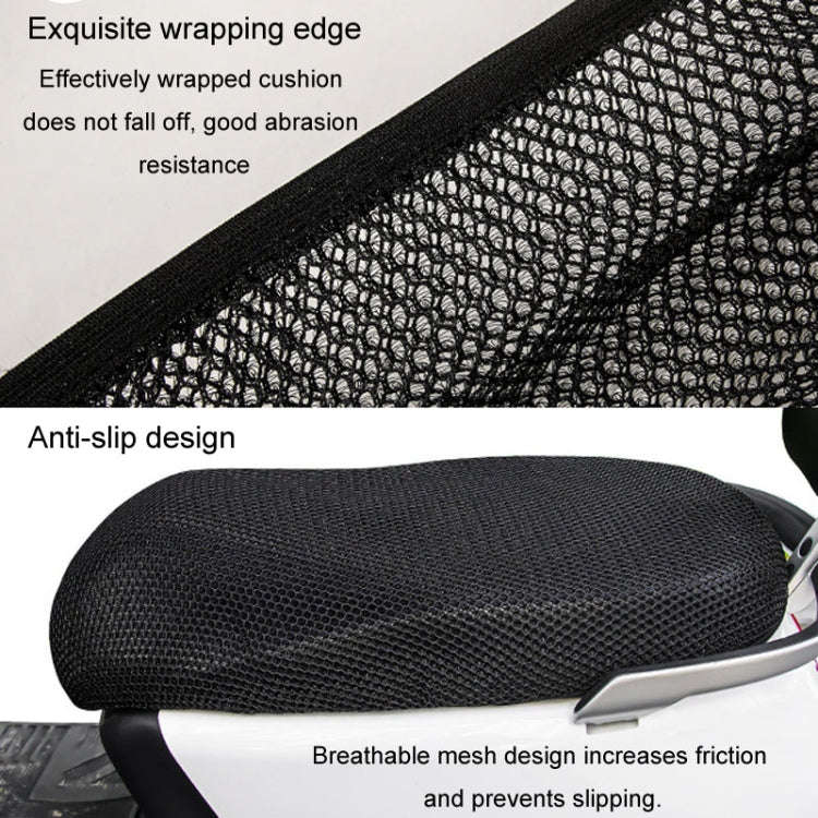 77x55cm Electrical Motorcycle Seat Cover Summer Breathable 3D Mesh Motorcycle Anti-Scald Cushion(...