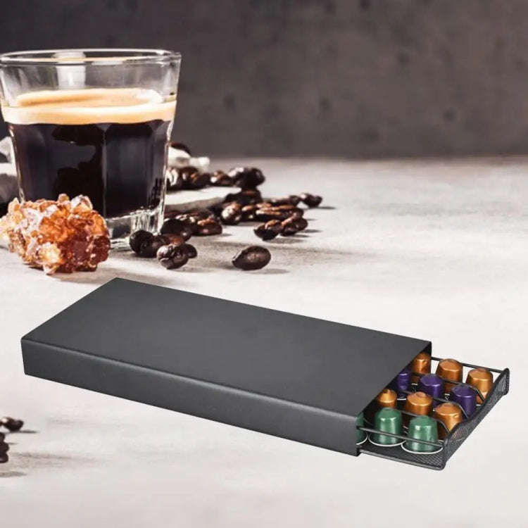 For Small Nespresso OASISWJ Drawer Type 40pcs Coffee Capsule Holder(Black)