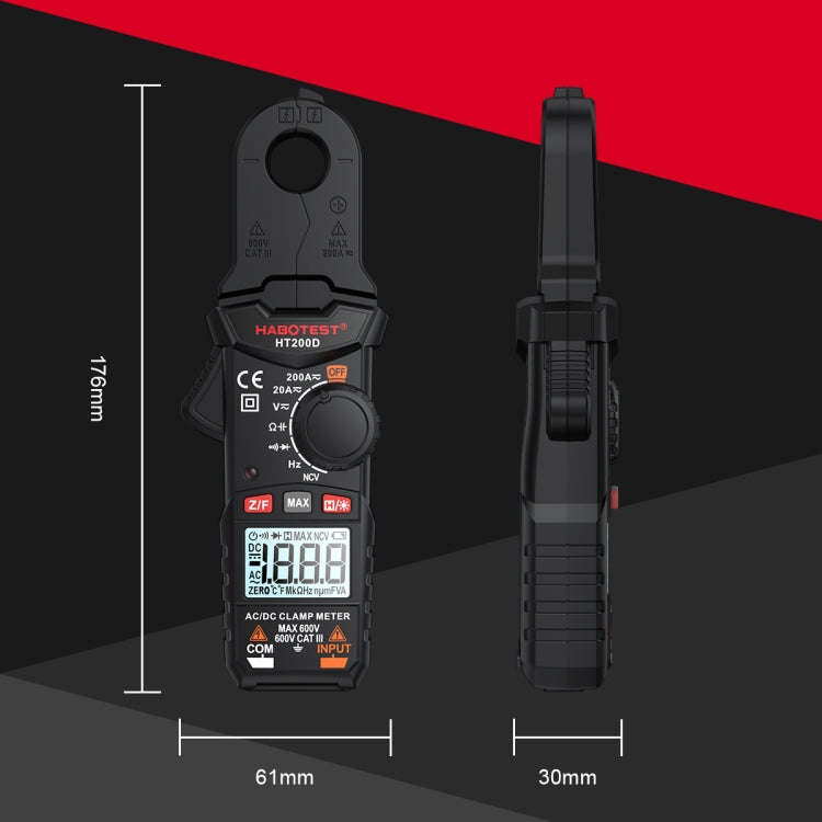 HABOTEST Mini Clamp Multimeter Portable Digital Ammeter