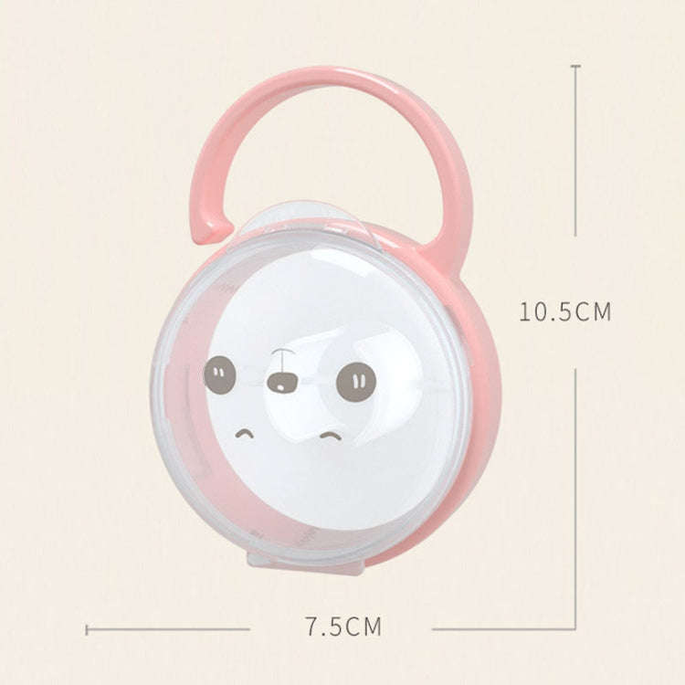 Baby Cartoon Panda Pacifier Storage Case Portable Pacifier Transparent Dust Box(Blue)