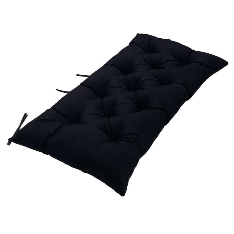 120x50x8cm Outdoor Bench Waterproof Sunscreen Thickened Soft Cushion(Black)