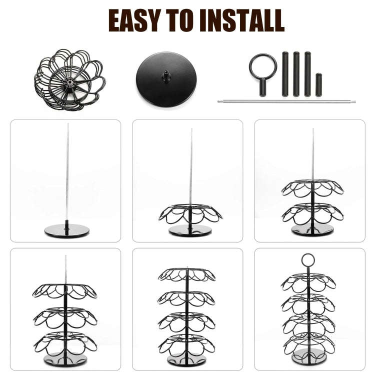 For K-CUP / Dolce Gusto OASISWJ 36pcs Assembled Rotating Coffee Capsule Holder(4 Layers)