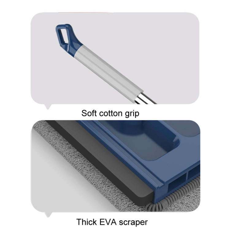 42cm Hand-Free Household Flat Mop Kitchen Cleaning Lazy Floor Cleaner, Style: Blue+4 Wipes