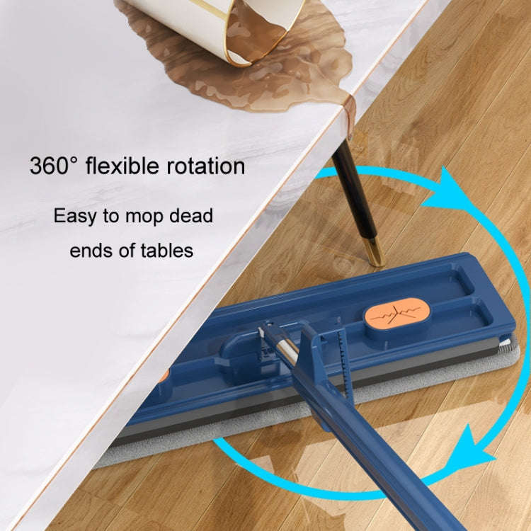 42cm Hand-Free Household Flat Mop Kitchen Cleaning Lazy Floor Cleaner, Style: White+4 Wipes