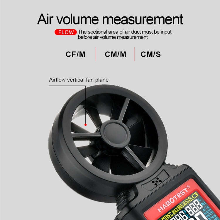 HABOTEST Handheld High-Precision Digital Anemometer With USB(HT625B)