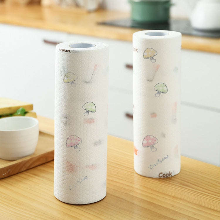 40pcs /Roll Thickened Disposable Dishwashing Cloth Rag Wet And Dry Oil-absorbing Kitchen Paper