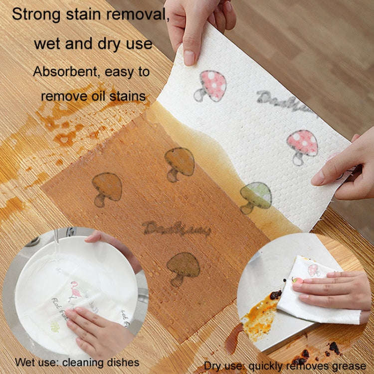 40pcs /Roll Thickened Disposable Dishwashing Cloth Rag Wet And Dry Oil-absorbing Kitchen Paper