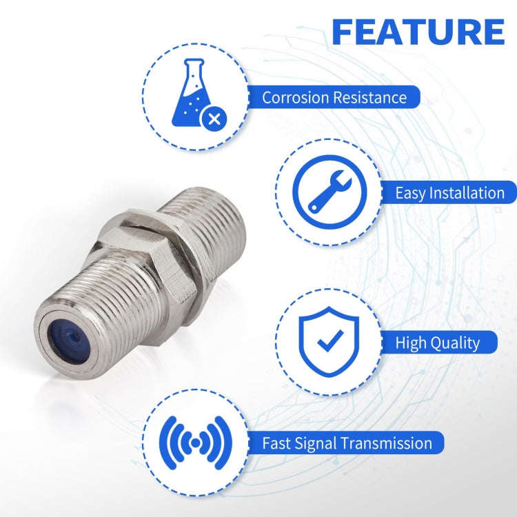 F Type Adapter F Female To Female Bulkhead Connector Coax Barrel Connector For Video Cables
